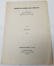Improving Garden Soil Fertility Booklet 1938 Whitehead Oklahoma A&amp;M College - $18.95