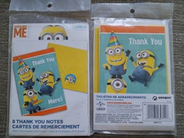 2 Packs Of 8 (16 Total) Despicable Me Minion Made Thank You Notes Cards - £9.48 GBP