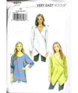 Very Easy Vogue V9111 Misses L to XXL Casual Tops Uncut Sewing Pattern - £13.30 GBP