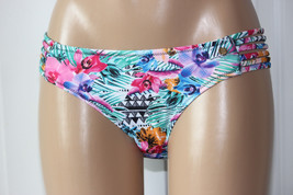 NEW Raisins Multicolor Floral Strappy Side Hipster Bikini Bottom Junior M Mediu - £5.56 GBP