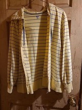 SJB Active Yellow Striped Full Zip Sweatshirt Hoodie Cotton Terry Size P... - £4.99 GBP