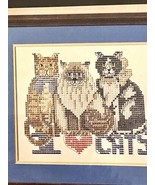 NIP Bucilla Colorpoint Cross Stitch 13”x10” I Love Cats Paint Stitching ... - £14.23 GBP