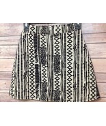 Womens XS Cream Black Geometric Tribal Aztec Print A-line Skirt Boho B J... - $15.15