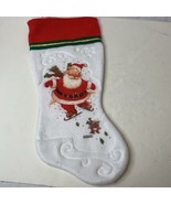 Vintage 1984 Giordano Embossed Felt Stocking Santa Christmas Rare Retro ... - $14.95