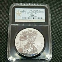 2013 W Reverse Proof Silver Eagle NGC PF 70 Early Releases West Point Mint - £157.34 GBP