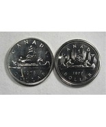 1976 &amp; 1977 Canada $1 Dollar Mint State Coins Lot of 2 AG316 - £21.24 GBP