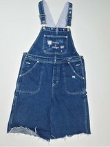 Tommy Hilfiger Blue Denim Distressed Overall Cutoff Jeans Womens Size Large - £39.90 GBP