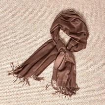 Women&#39;s Brown Scarf With Fringe - $21.22