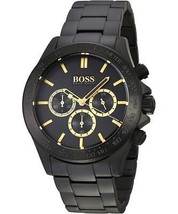 Hugo Boss Icon HB1513278 Montre chronographe noire et dorée pour homme PVC... - £104.46 GBP