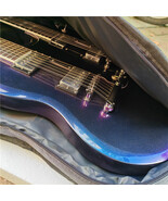 Blue purple gradient Double Neck Electric Guitar,6&amp;12 Strings Guitar   S... - $419.05 CAD