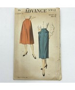 Vintage 1950s Advance Sewing Pattern 5912 Skirt 28&quot; Patch Pockets or Gor... - £9.00 GBP