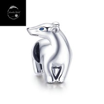 Genuine Sterling Silver 925 Solid Polar Bear Animal Bead Charm For Bracelets - £17.56 GBP