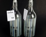 (Lot of 2) Ikea Korken Jar 32oz With Stopper Clear Glass 11&quot; White Cork  - £21.97 GBP