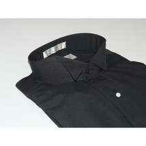 Men's Tuxedo shirt By CLASSIX Wing Tip Formal Plain Front After Six M14 Black image 4