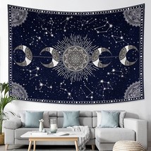 Sun And Moon Tapestry Wall Hanging Psychedelic Trippy Hippie Blanket Art Decor - £17.50 GBP