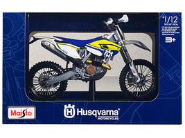 Husqvarna FE 501 White Blue w Yellow Stripes 1/12 Diecast Motorcycle Mod... - £21.49 GBP