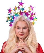 Light Up Headband LED Stars Halo Hair Hoop Sparkly Headbands Holiday Par... - £23.66 GBP