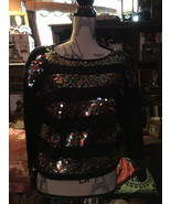 KITTY HAWK by VIVIAN WANG Sharp Black Sequin Sweater Size M - £19.78 GBP