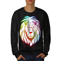 Wellcoda Lion Colorful Art Mens Sweatshirt, Jungle Casual Pullover Jumper - £24.04 GBP+
