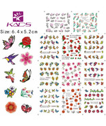 Nail Art Water Transfer Sticker Flowers Butterfly Decals Tips Decoration... - $2.89