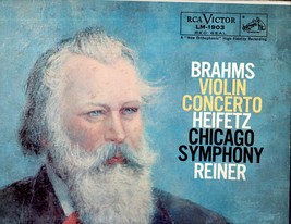 Brahms Violin Concerto Heihetz Chicago Synphony Reiner - RCA Victor LP Record - $4.95