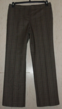 Excellent Womens Talbots Brown Plaid Lined Wool Blend Slacks / Pants Size 8P - £28.07 GBP