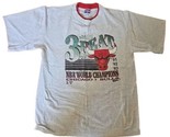 Chicago Bulls 3 Peat T-Shirt Single Stitch World Champions XL USA 1993 Vtg - $34.60