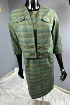 Vtg 1960s Judy Wayne Plaid Dress w/ Matching Bolero Shrug Jacket Dress 2... - £31.26 GBP