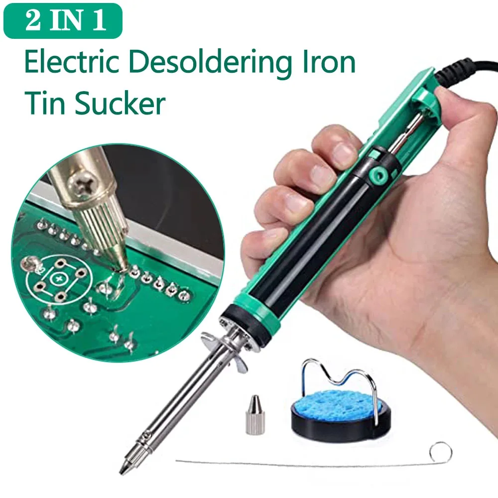 Electric Soldering Automatic Tin Sucker Vacuum Desoldering Pump  with No... - £54.56 GBP