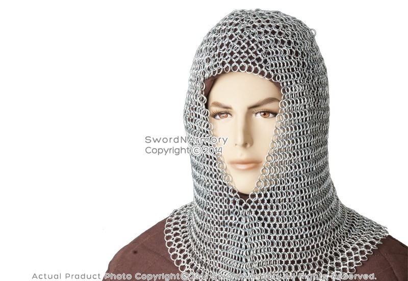 Medieval Chainmail Hood Coif Butted Mild Steel for LARP Renaissance Reenactment Item image 4