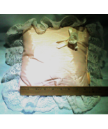 Large Peach Illusion Tulle Sateen &amp; Lace Wedding Ring Bearer Pillow Holder - $11.95