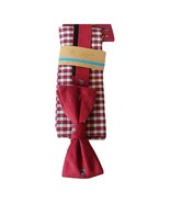 ORIGINAL PENGUIN Red Scooter Silk Blend Bow Tie Gingham Pocket Square Set - $469.34 MXN
