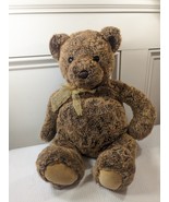 Gund Teddy Bear Oakley Plush Brown Stuffed animal 6441 gold bow ribbon RARE - $41.00