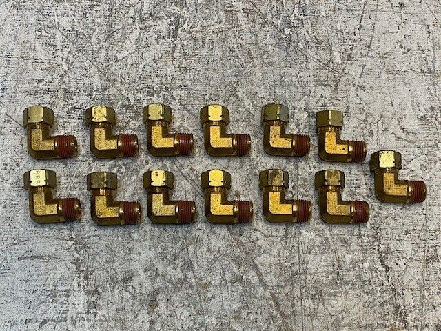 13 Quantity of Parker Brass Compression Fluid Connectors VS169CA-8-6 (13... - $94.99