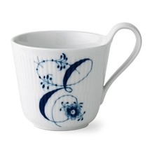 ROYAL COPENHAGEN Letter “E” ALPHABET MUG Blue Fluted 11 oz. New/Box! - £77.87 GBP