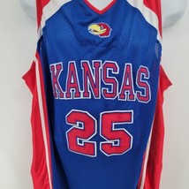 Kansas Jayhawks Basketball Jersey Sz L Russell Athletic #25 Blue Danny M... - £31.15 GBP