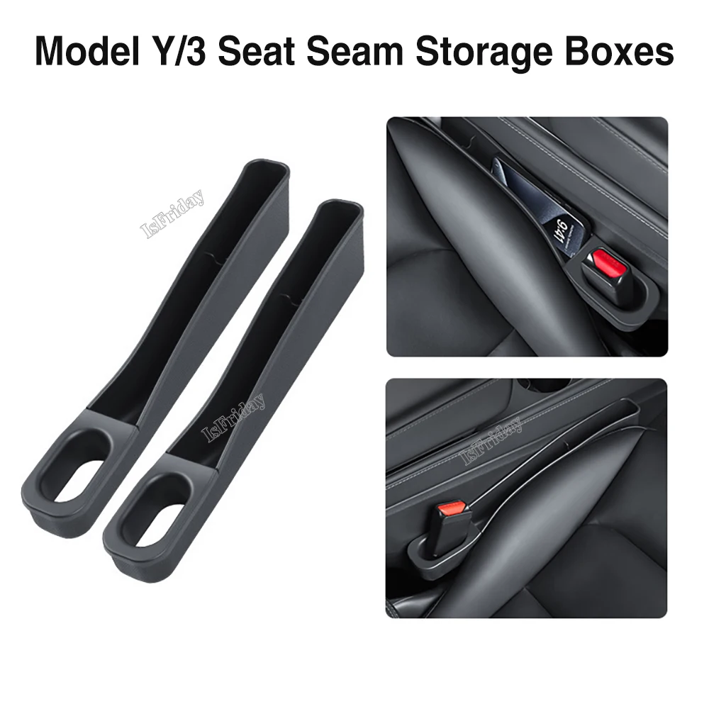 Car Storage Box for Tesla Model Y Model3 Seat Slot Storage Box Leak-proof - £25.99 GBP