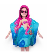 Mermaid Hooded Kids Beach Towel 28x47 inches - $49.49