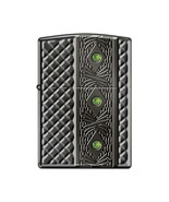 Zippo Lighter - Triple Stone Carved Heavy Walled w/ Swarovski Crystals -... - $96.85 CAD