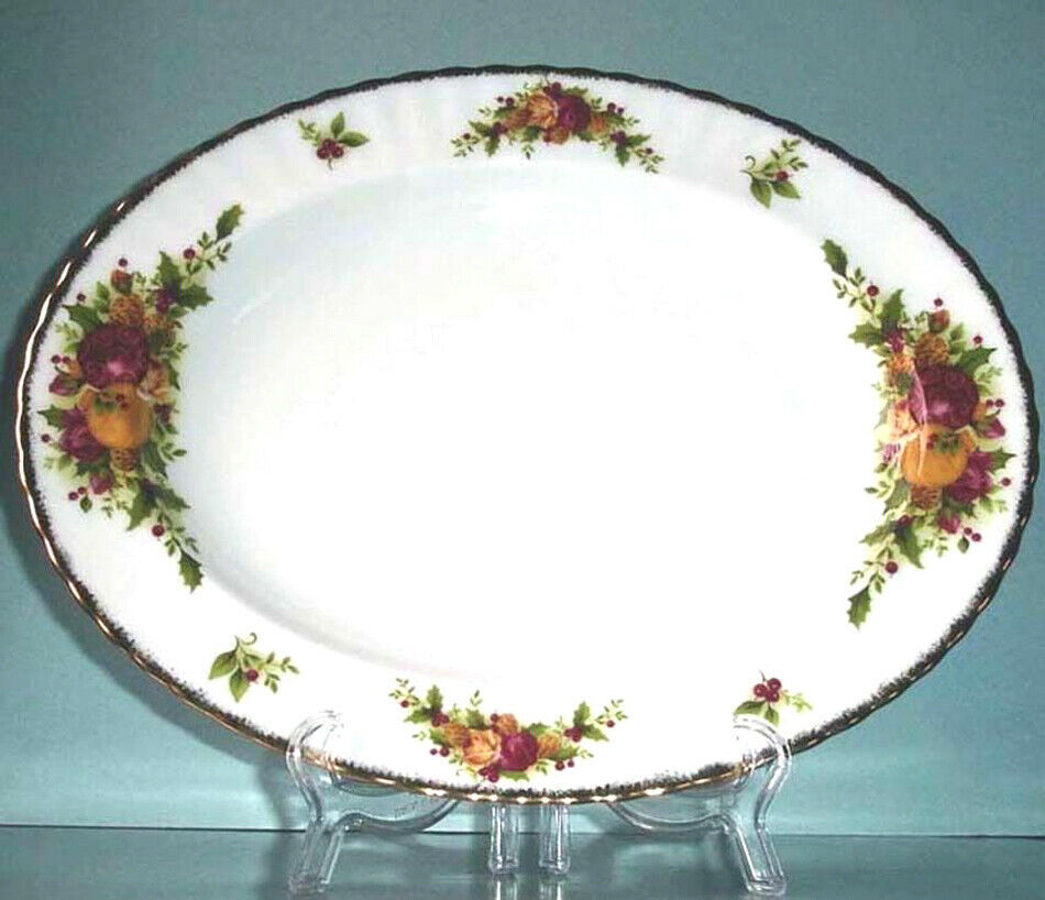 Primary image for Royal Albert Old Country Roses christmas Version Oval Serving Platter 13.5" New