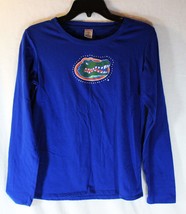 Florida Gators Football Rhinestone Womens Blue Long Sleeve Shirt Size M - £6.48 GBP