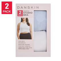 Danskin Women’S Studio Bra, 2-Pack High Neck Removable Cups Moisture Wic... - $304.84 MXN+