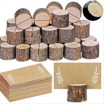 20pcs Wooden Place Card Holder Wedding Table Photo Name Stand - £15.94 GBP
