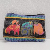 Laurel Burch Multicolor Kitty Cat Zipper Pouch Bag 8.5&quot; x 6&quot; - $14.75