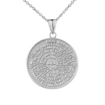 Sterling Silver Padre Nuestro / The Lords Prayer Medallion Pendant Necklace - £20.81 GBP+