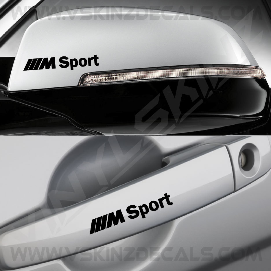 BMW M Sport Logo Mirror / Handle Decals Stickers Premium Quality 5 Colors M4 M3