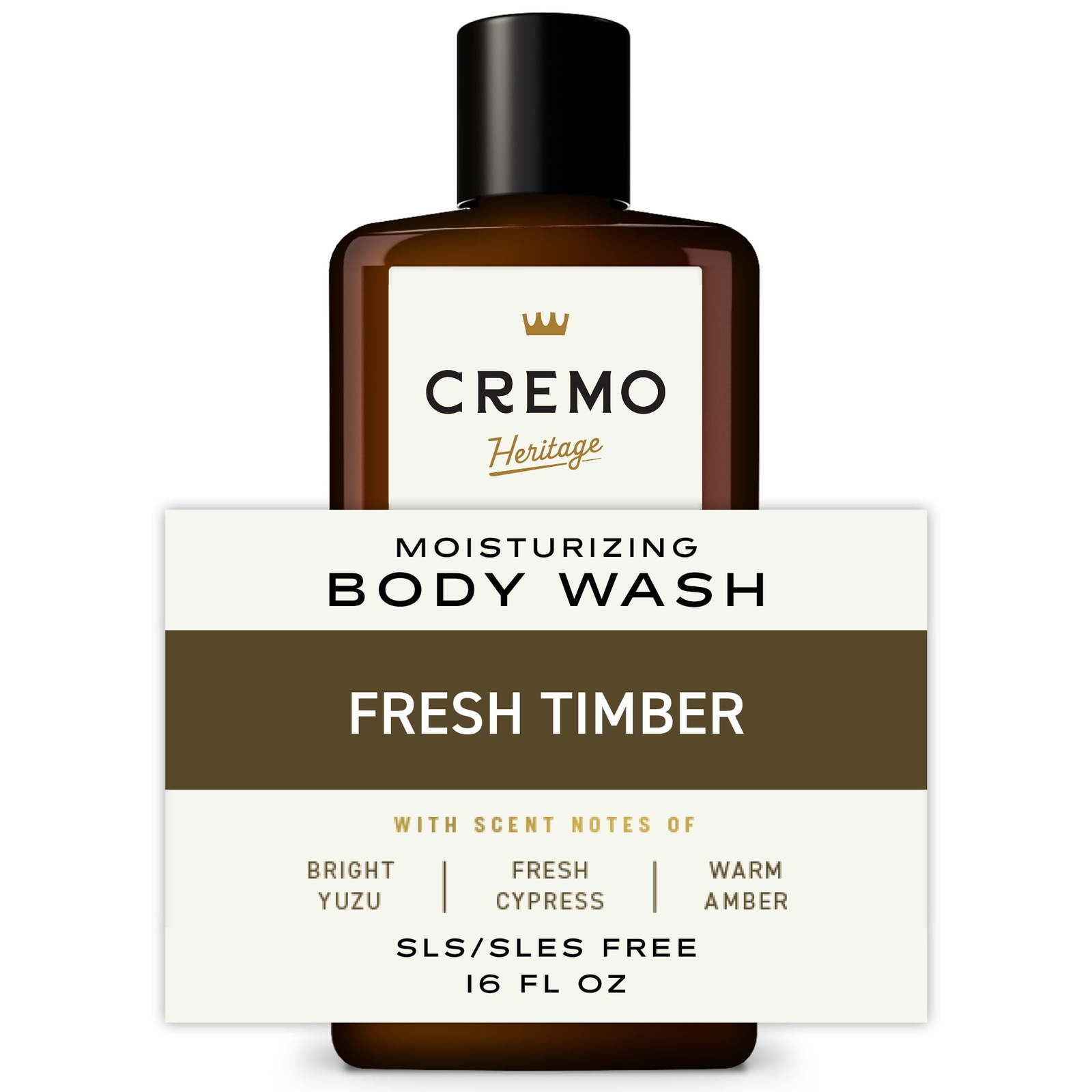Cremo Moisturizing Men's Body Wash | Heritage Green Fresh Timber Scent | 16 oz