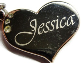 &quot;Jessica&quot; Stainless Steel Keychain Keyring Purse Bag Coat Zipper Auto Ca... - £11.60 GBP