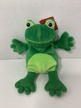 small plush green vintage frog beanbag 1998 G.A.C. Jellybean Factory tag - £7.88 GBP