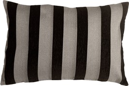 Brackendale Stripes Black Rectangular Throw Pillow 16x24, with Polyfill Insert - £40.26 GBP